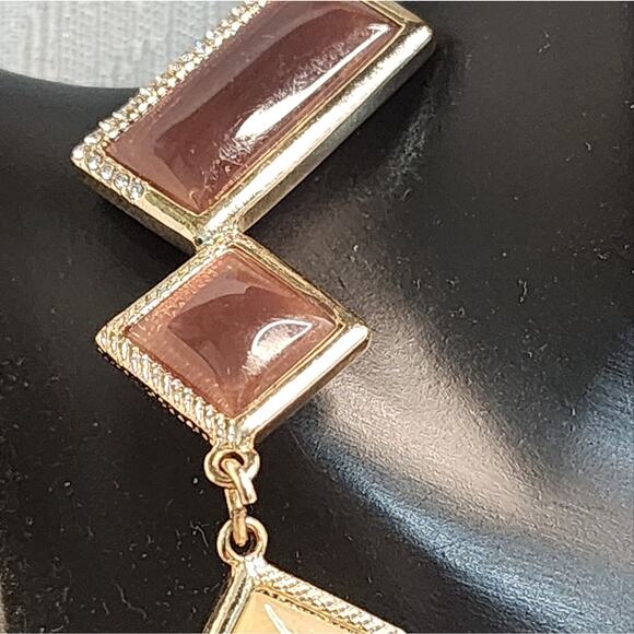 LYDELL NYC VINTAGE 1980s MULTICOLOR GEOMETRIC STATEMENT NECKLACE NEW - Picture 9 of 14